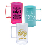 100 Canecas Chopp Acrílico 450ml Personalizadas