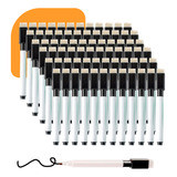 100 Canetas Preto Para Quadro Branco Com Apagador E Imã