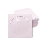 100 Capas De CD DVD Papel Branco Capas De CD E DVD Suporte De Envelope Com Janela Transparente E Aba 120 G Pesado