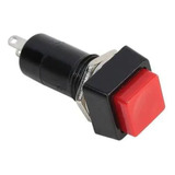 100 Chave Botão Quadrado Sem Trava Vermelho Pbs 12a 3a 250v