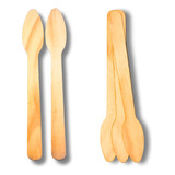 100 Colherzinha De Madeira Bambu Biodegradável 11 Cm