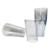 100 Copos Acrílico 300ml Cristal Descartável Transparente
