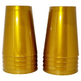 100 Copos Acrílico 300ml Lavável Descartável Dourado Ouro