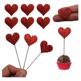 100 Coração Eva 3cm Glitter Aplique Topper Tag