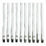 100 Cordões Crachá Com Jacaré Branco 12mm