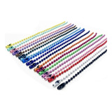 100 Corrente De Bolinha Com Canoa 10cm Tag Chaveiro Colorido