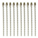 100 Corrente De Bolinha Ferro Com Canoa 10cm Tag Chaveiro Cor Prata