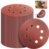 100 Discos Lixa 8 Furos 125mm 5 Pol Lixadeira Roto Orbital