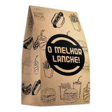 100 Embalagem Kraft Saco De Papel Delivery Hamburguer Lanche