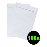 100 Envelope Saco Branco Meio A4 20x28 90g Escritório Liso
