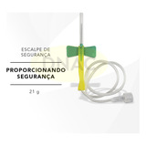 100 Escalpes Coleta A Vácuo Estéril Scalp 21g E 23g