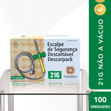 100 Escalpes Coleta A Vácuo Estéril Scalp 21g E 23g