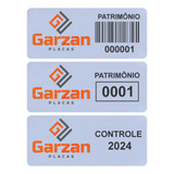 100 Etiquetas Patrimônio Personalizada Alumínio 30x15mm