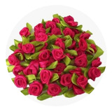 100 Flor florzinha Rococó Cetim Pink P Lembrancinhas