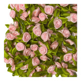 100 Flor florzinha Rococó Cetim Rosa Claro P Lembrancinhas