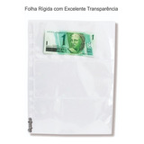 100 Folha P Cedulas 3 Div Transparente Rigida Sem Tarja