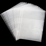 100 Folhas De Páginas De Moeda Para Coleção De Papel Moeda 3 Bolsos Mangas Para Moeda Porta Moedas Páginas De álbum Para Notas De Papel Moeda Cupão IN02100