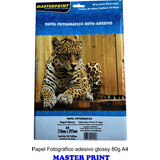 100 Folhas Papel Foto Glossy Adesivo Master Print 80g A4