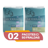 100 Fraldas Geriátrica Moderate 2 Pacotes Tamanho G Promoção
