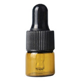 100 Frasco Gotejador Conta Gotas Vidro Âmbar 1ml Tampa