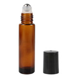 100 Frasco Vidro Grosso Âmbar Rolon 10ml Aromateria Oleo