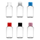 100 Frascos 30 Ml Oval Plástico Pet Com Tampa Flip Top