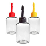 100 Frascos Plástico Para Refil Tinta 30 Ml Bico Aplicador