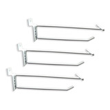 100 Ganchos Porta Preço P Canaletado 15cm Branco Etiqueta