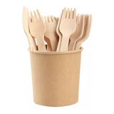 100 Garfinho De Madeira Garfo Bambu Biodegradável 16 Cm