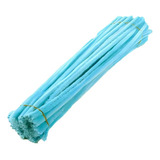 100 Haste Chenille Limpador Cachimbo Colorido 6mm X 30cm Cor Azul claro