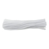 100 Haste Chenille Limpador Cachimbo Colorido 6mm X 30cm Cor Branca