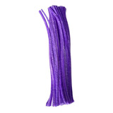 100 Haste Chenille Limpador Cachimbo Colorido 6mm X 30cm Cor Lilás