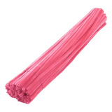 100 Haste Chenille Limpador Cachimbo Colorido 6mm X 30cm Cor Rosa