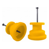 100 Isolador Roldana Com Prego Cerca Elétrica 36x36 Amarelo