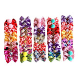 100 Lacinhos Pet M Cetim Estampado Pet Shop Banho E Tosa