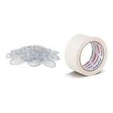 100 Lentes De 45mm Para Futebol De Botão Fita Dupla Face