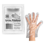 100 Luvas Plástica Descartável Transparente Multiuso Talge