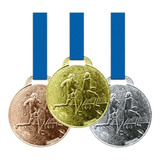 100 Medalhas 35mm Futebol Ouro Prata Bronze Aço Com Fita