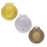 100 Medalhas 44mm Lisa Ouro Prata Bronze Aço Com Fita