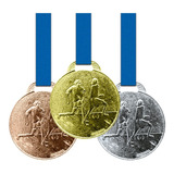 100 Medalhas 45mm Futebol Ouro Prata Bronze Aço Com Fita