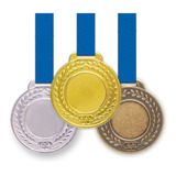 100 Medalhas Metal 44mm Lisa Ouro Prata Bronze