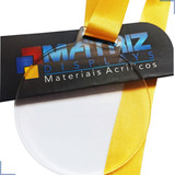 100 Medalhas Redonda 5cm Acrílico Cristal