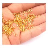 100 Mini Pitão Rosqueável Dourado 10x5mm P Artesanato