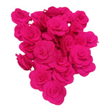 100 Mini Rosas Aplique Laços Flor Tecido Poliéster 3cm Tiara