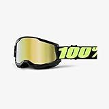 100 Óculos De Proteção Strata 2 Motocross E Mountain Bike MX E MTB Racing Upsol Lente Dourada Espelhada 
