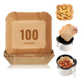 100 Papel Descartável Air Fryer Antiaderente Grande Quadrada