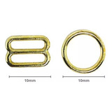 100 Pares Regulador E Argola De Metal Dourado 10mm P sutiã