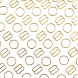 100 Pares Regulador E Argola Sutiã Aço Cor Dourado 10mm