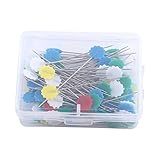 100 Pçs Alfinetes De Costura De Patchwork Pinos De Cabeça De Botão De Laço De Flor Para Quilting Pinos De Costura Decorativos De Cabeça Chata Fina Ferramentas DIY Acessórios De Costura 1 