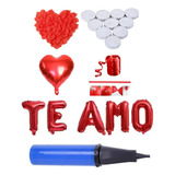 100 Pétalas 6 Vela 6 Balão Coração Frase Te Amo Bomba